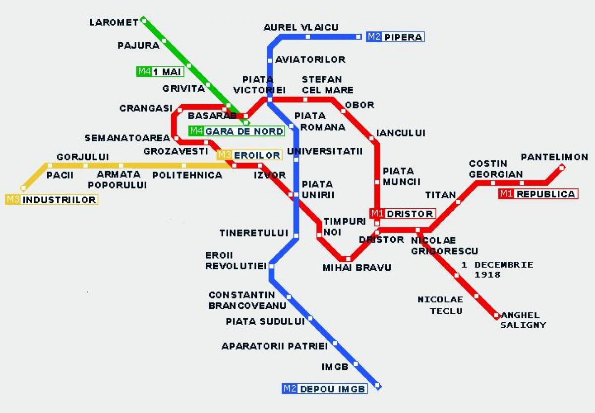 карта на метрото на Букурещ