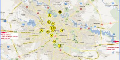 Карта на Букурещ забележителности 