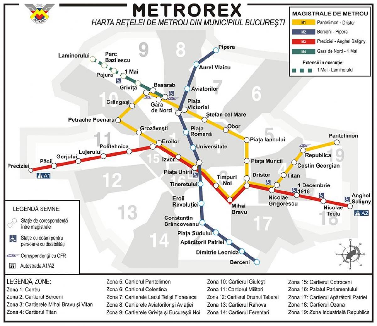 карта на метрото Бухарестская