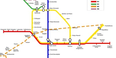 Карта на метрото на Букурещ, Румъния