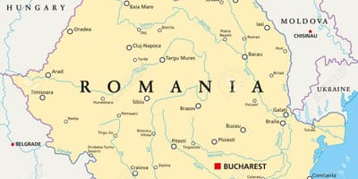 Столицата на Румъния на картата